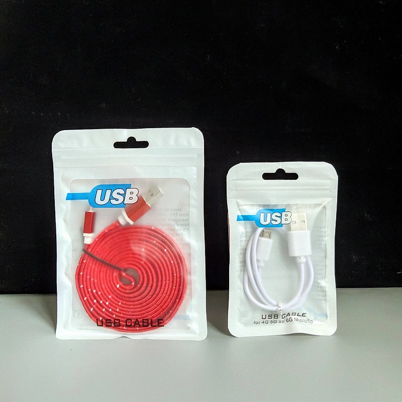 Matte Frosted Color Printing Plastic Bag Zipper U Disk Charging Head Earphone Line Self-Sealing Bag Data Line Packaging Bag - Image 2